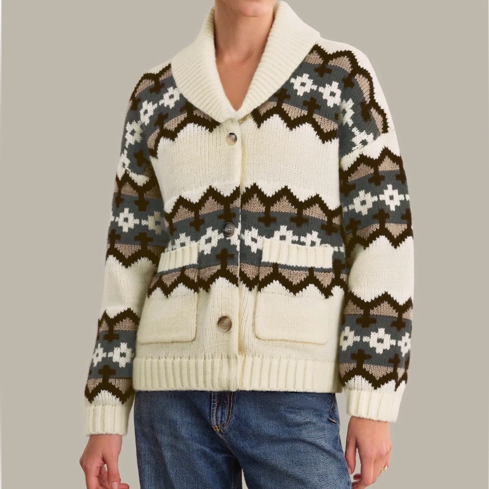 525 America - RAMONA: FAIR ISLE SHAWL CARDIGAN